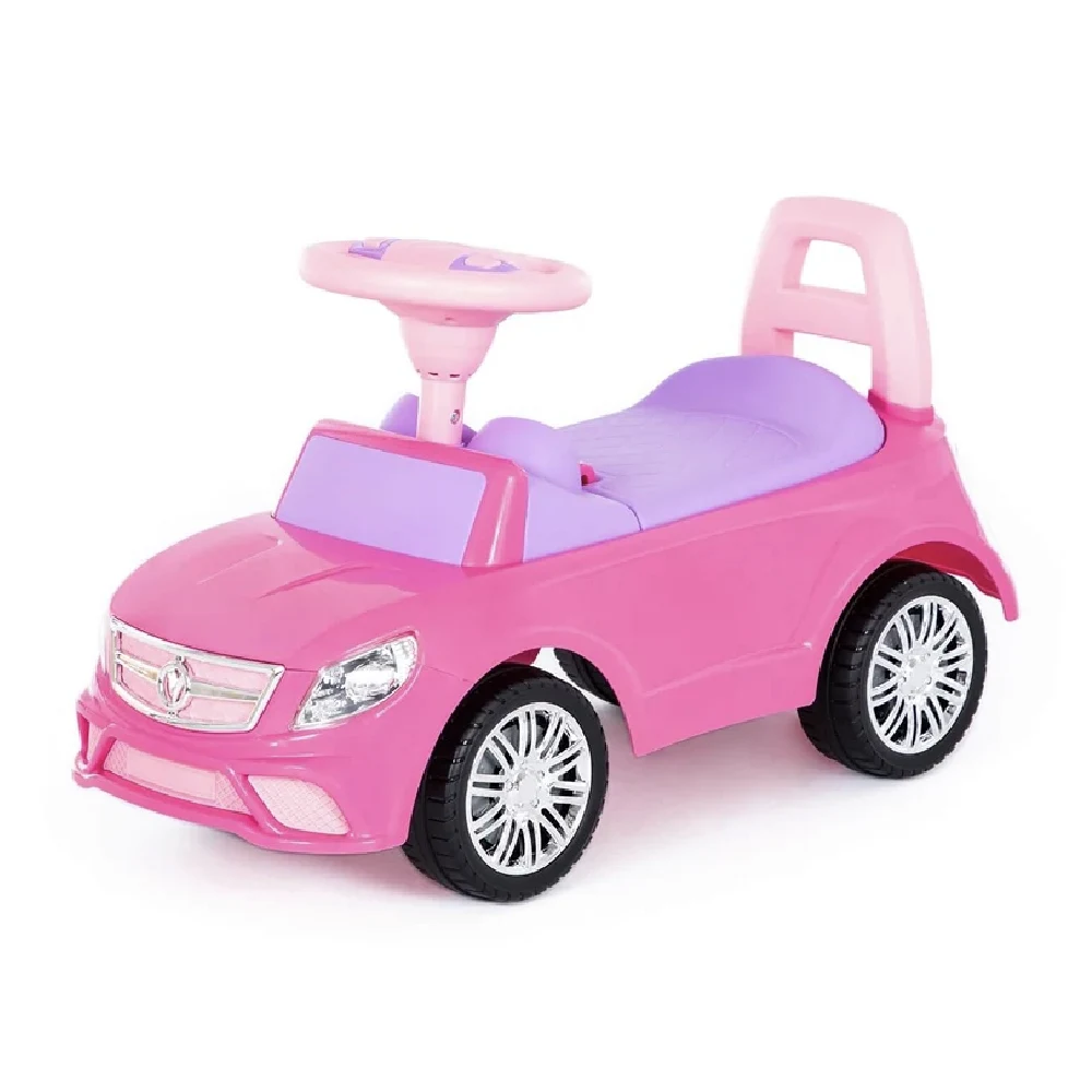 Tolocare pentru copii - Tolocar SuperCar pentru copii cu volan muzical, roz, Polesie (84491)