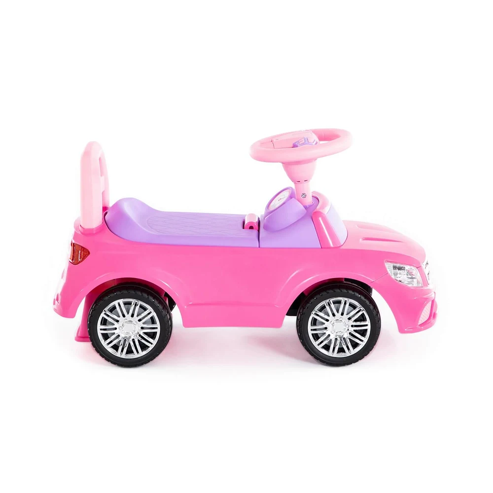 Tolocar SuperCar pentru copii cu volan muzical, roz, Polesie (84491) [4]
