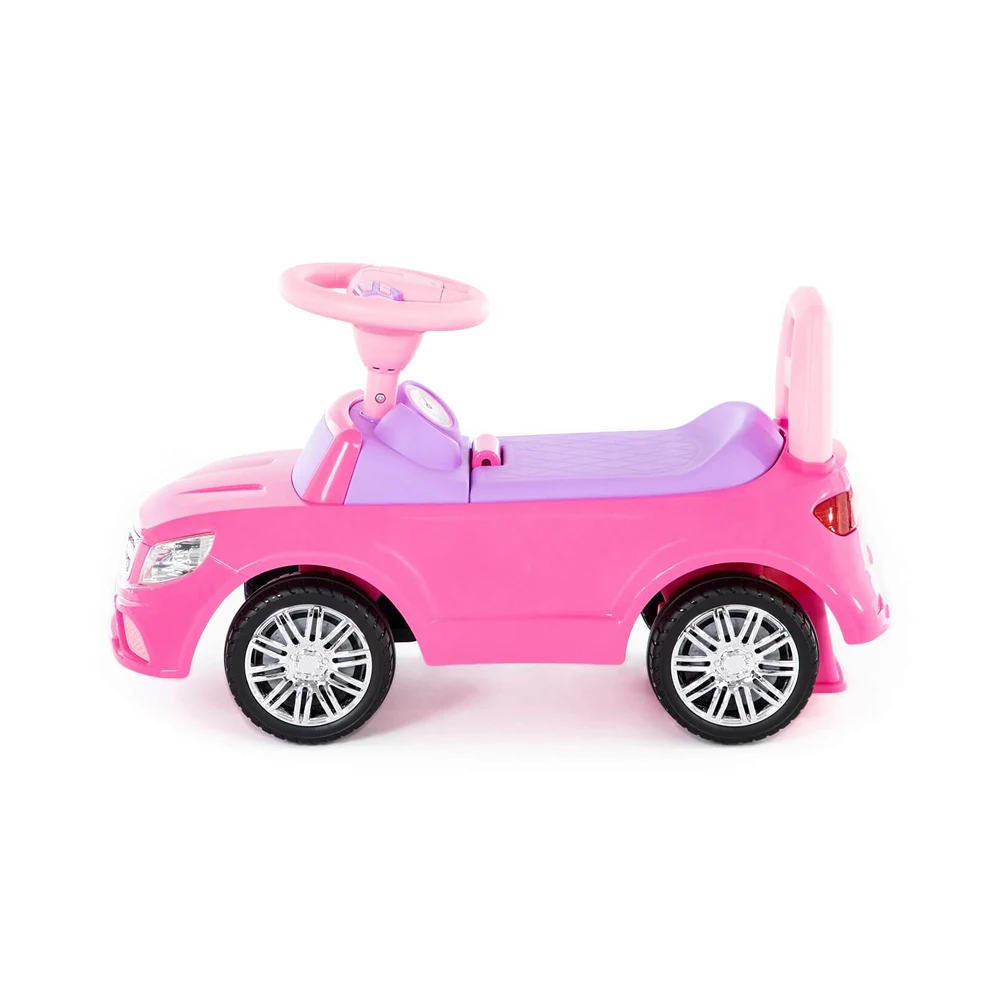 Tolocar SuperCar pentru copii cu volan muzical, roz, Polesie (84491) [1]