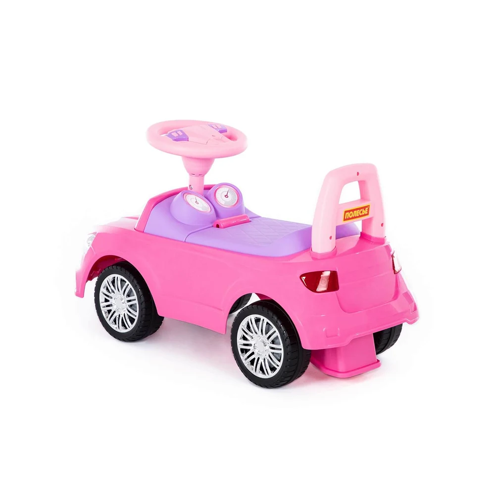 Tolocar SuperCar pentru copii cu volan muzical, roz, Polesie (84491) [2]