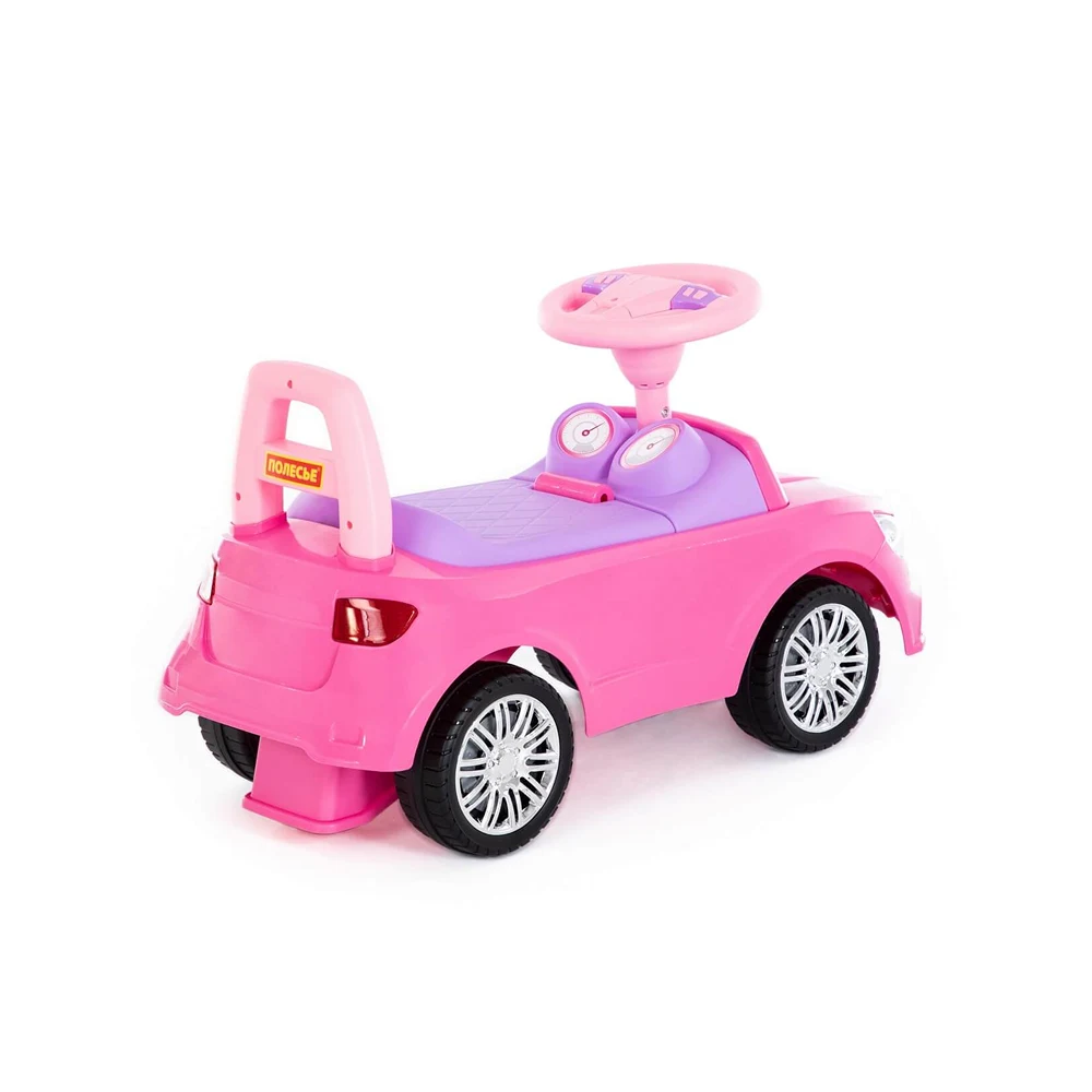Tolocar SuperCar pentru copii cu volan muzical, roz, Polesie (84491) [3]