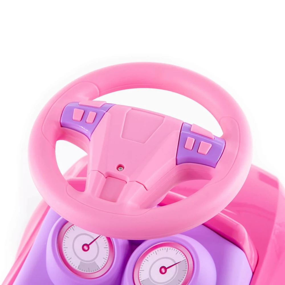 Tolocar SuperCar pentru copii cu volan muzical, roz, Polesie (84491) [8]