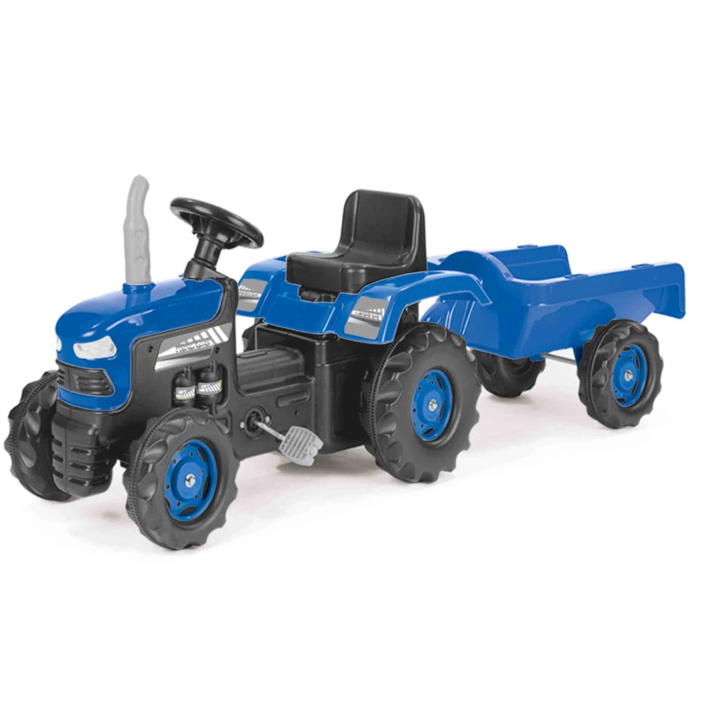 Tractoare cu pedale - Tractor cu pedale și remorcă albastru, Dolu (8253)