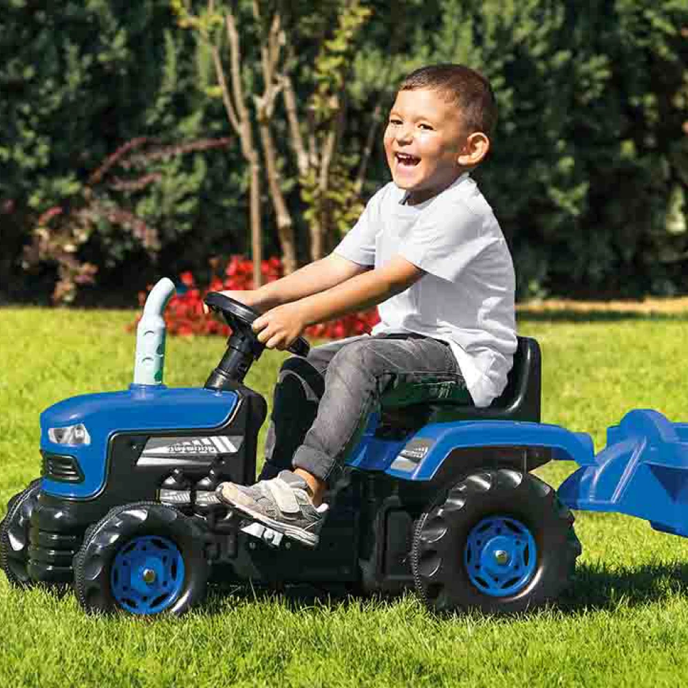 Tractor cu pedale și remorcă albastru, Dolu (8253) [1]