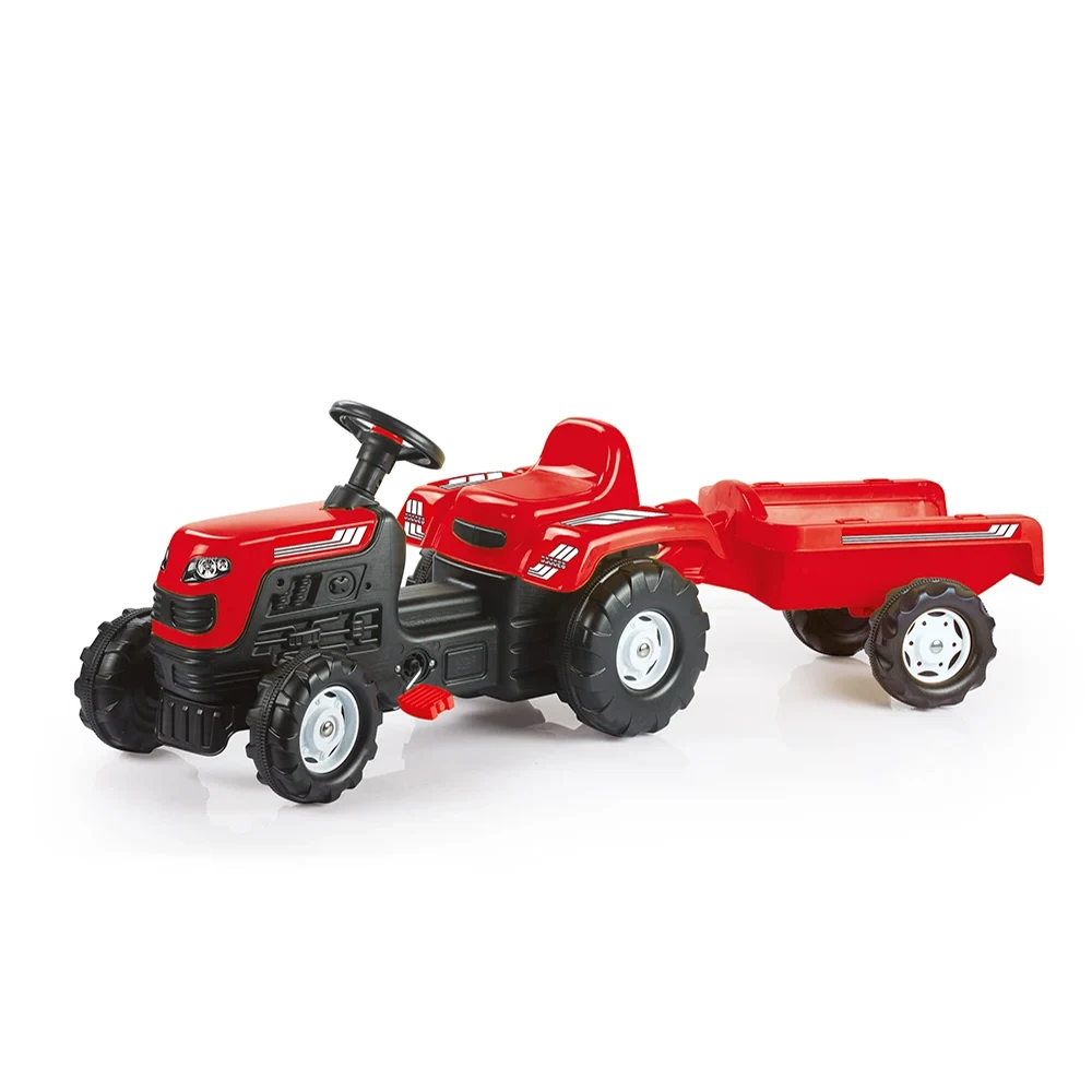 Tractoare cu pedale - Tractor cu pedale și remorcă Ranchero roșu, Dolu (8146)
