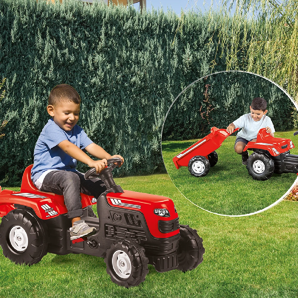 Tractor cu pedale și remorcă Ranchero roșu, Dolu (8146) [2]