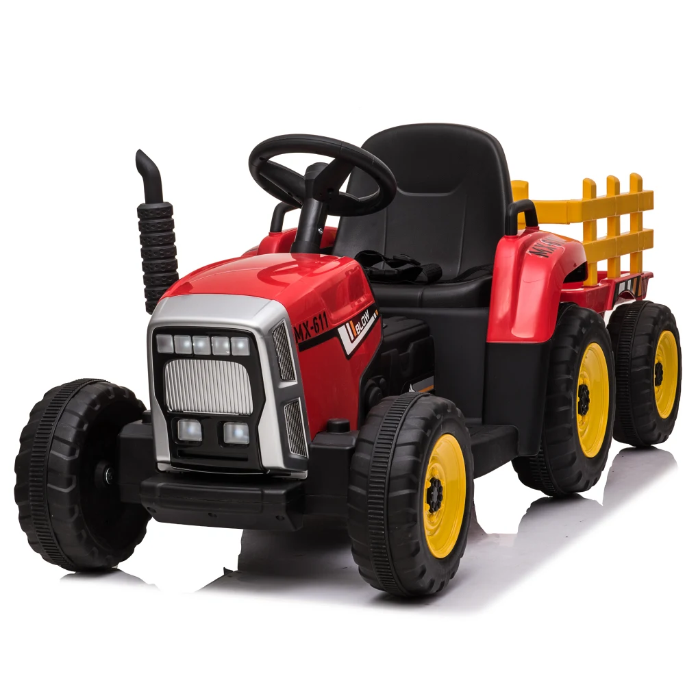 Tractor electric pentru copii cu remorcă, roșu (MX611/1) [1]