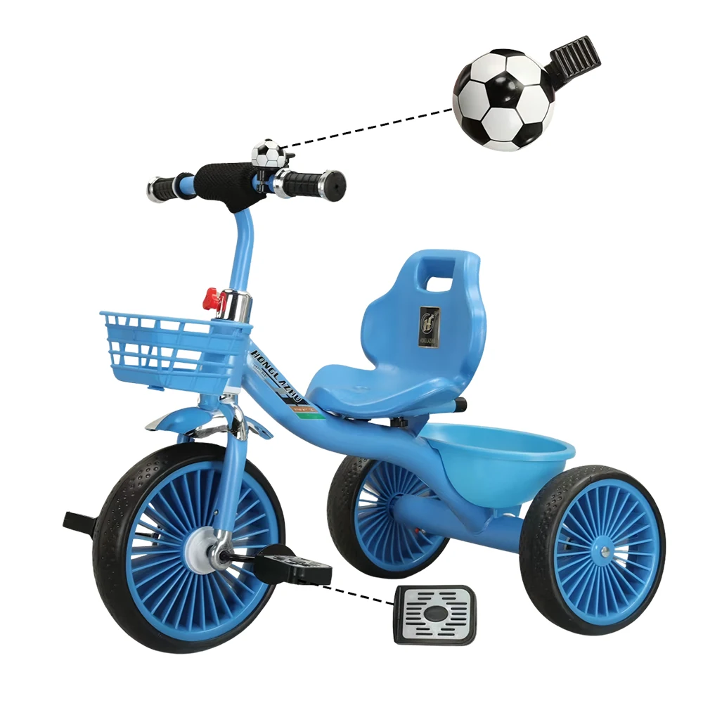 Transport pentru copii - Tricicletă pentru copii cu claxon tip minge, 4 culori (56385)
