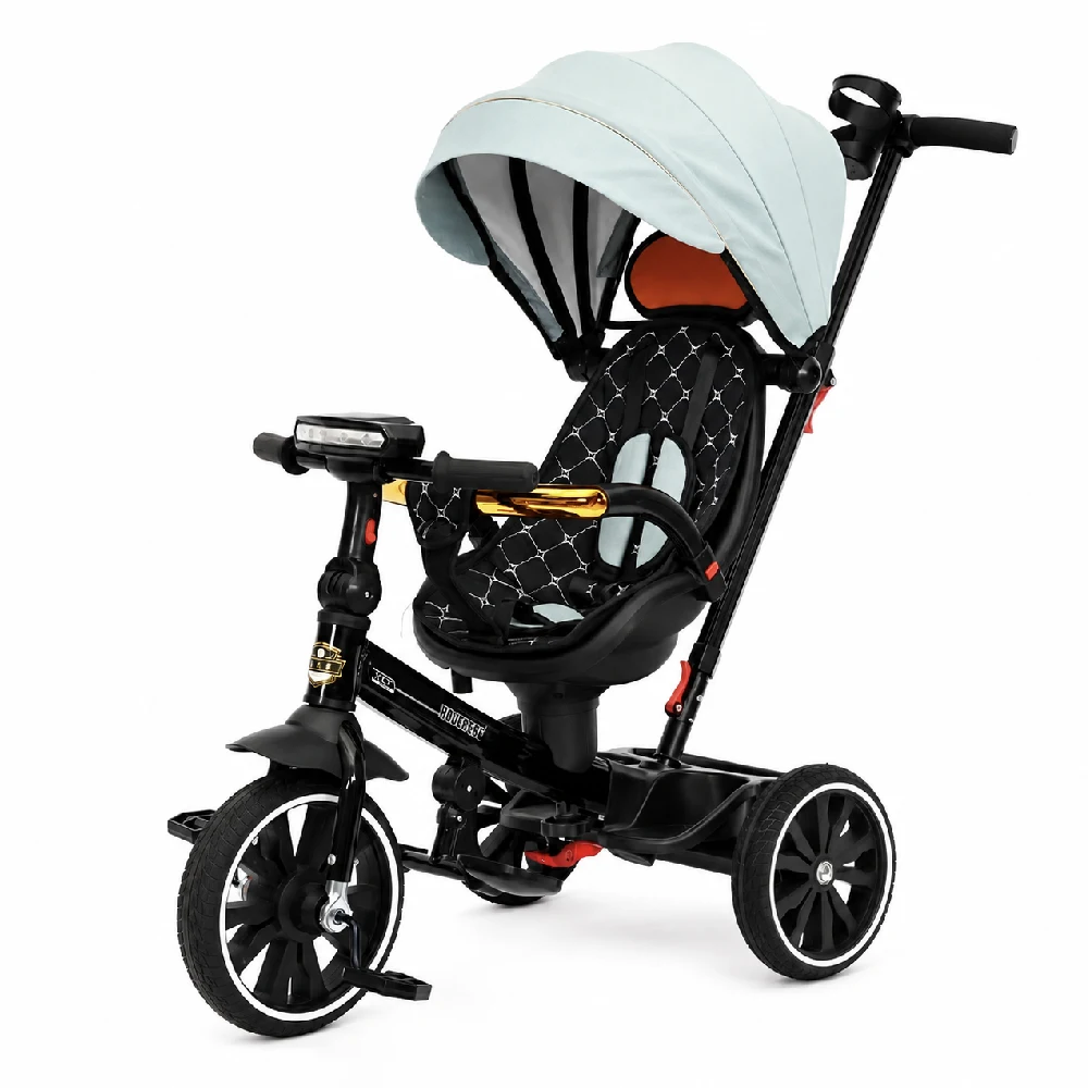 Transport pentru copii - Tricicletă pentru copii cu muzică și scaun rotativ 360°, verde (42258)