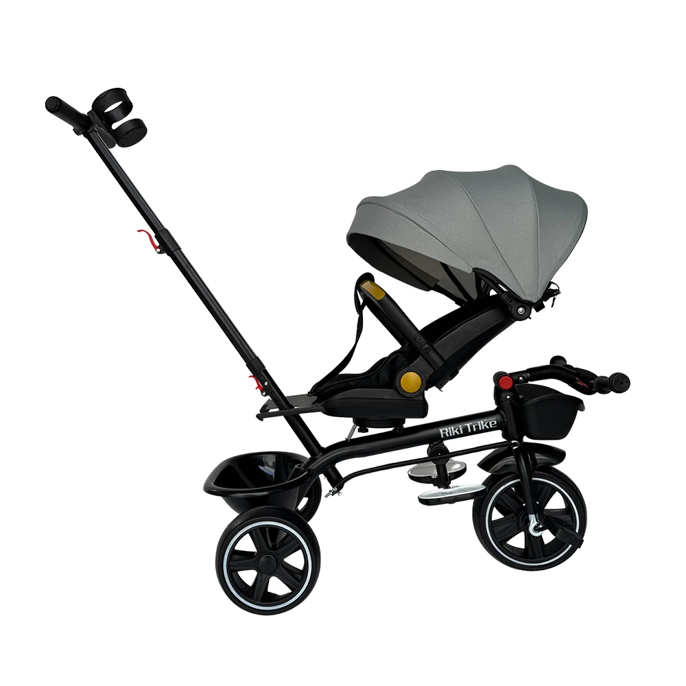 Tricicletă pentru copii cu roți EVA, gri (95728) [2]