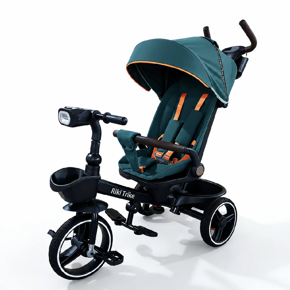 Triciclete pentru copii - Tricicletă pentru copii cu scaun rotativ 360°, verde (64644)