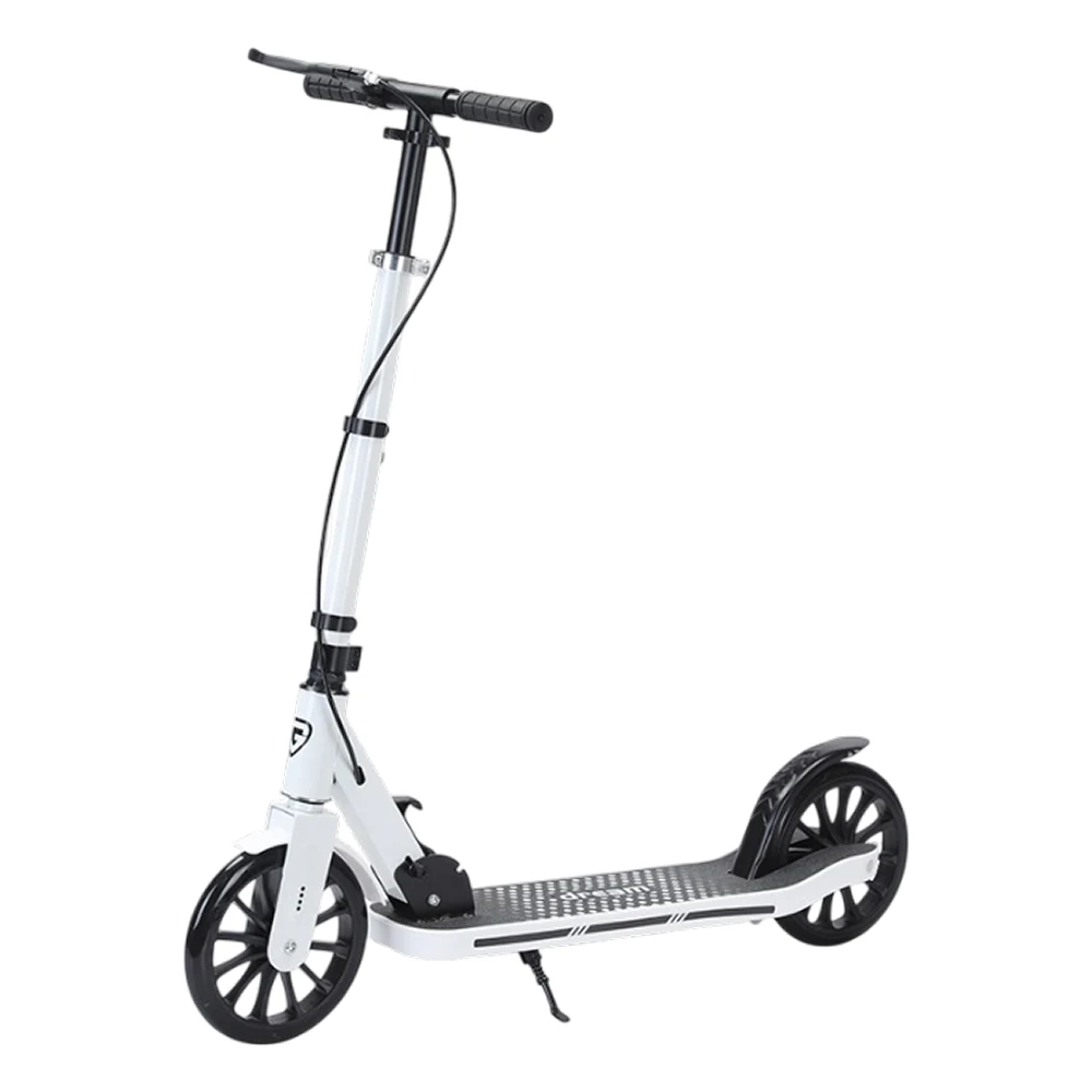 Trotinete cu 2 roți - Trotinetă pentru copii cu 2 roți, frână de mână și ghidon reglabil, alb, RTM Scooter (97438)