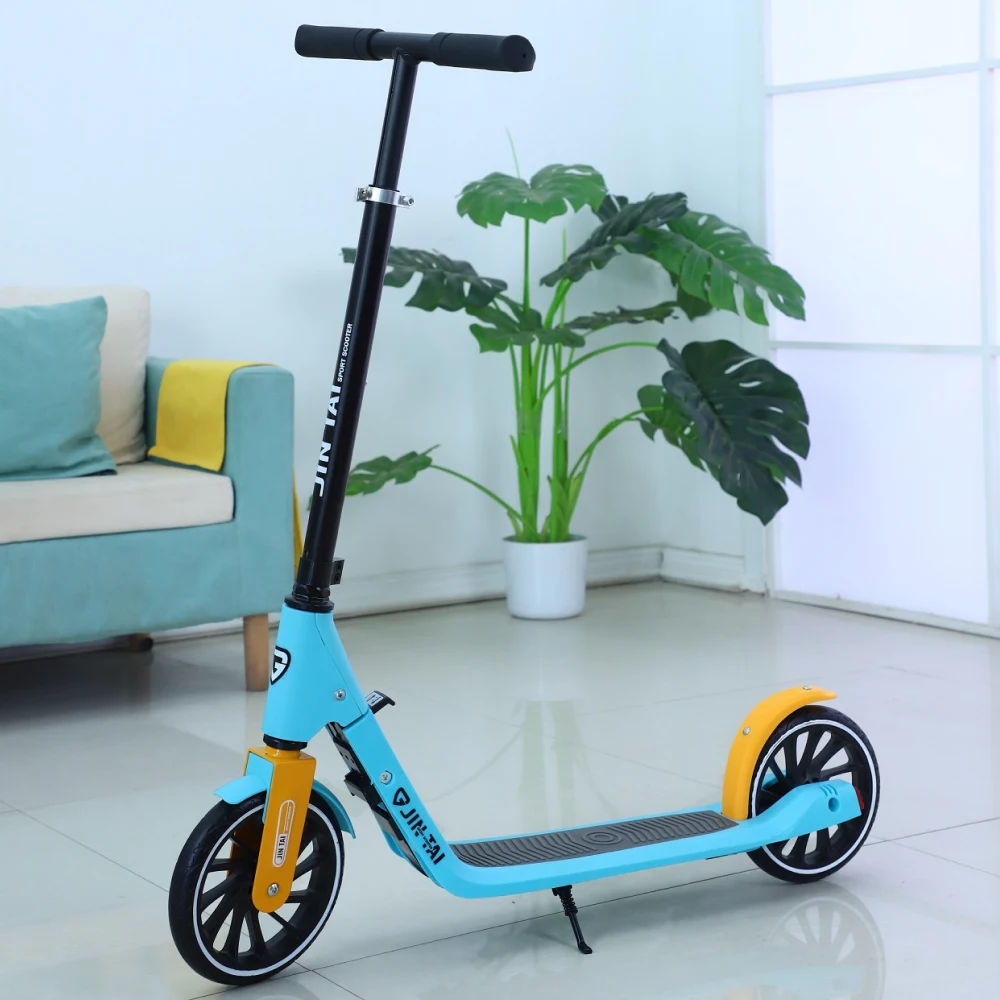 Trotinetă pentru copii cu 2 roți, ghidon reglabil și frână de picior, albastru, RTM Scooter (66992) [1]