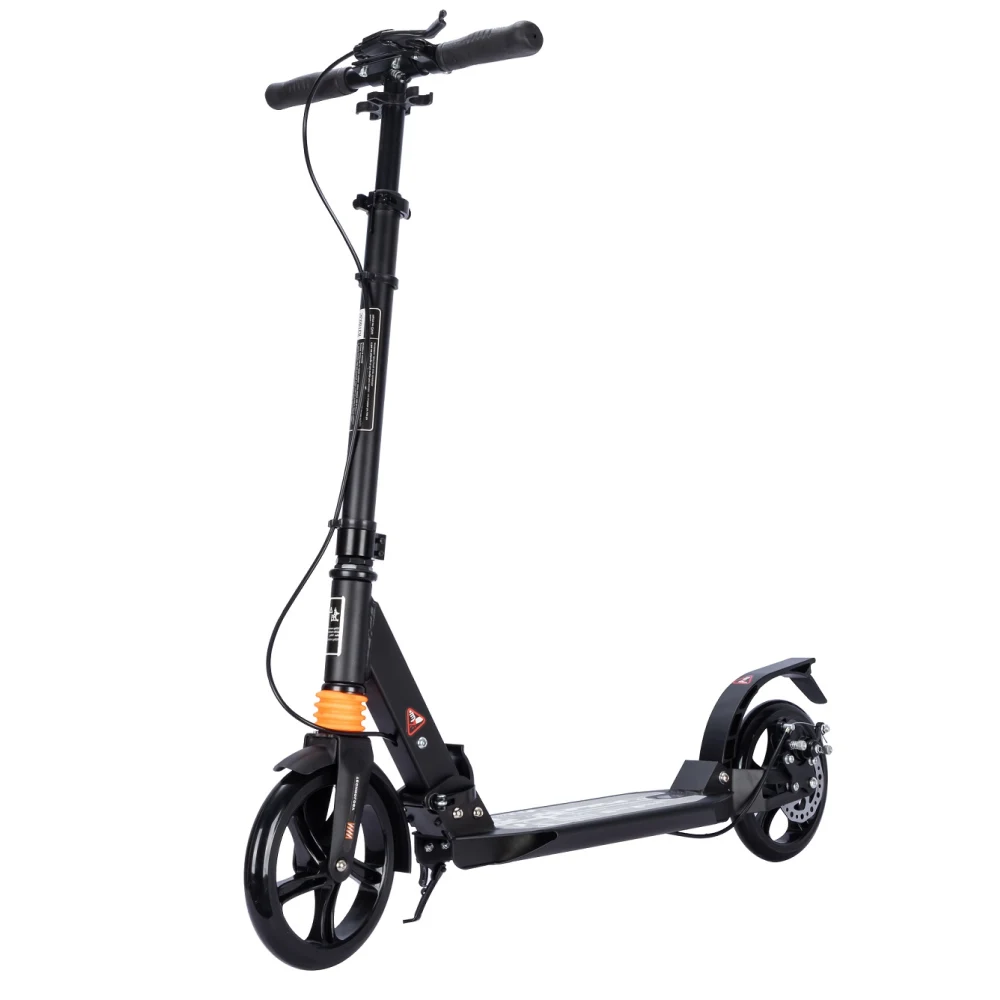 Trotinete cu 2 roți - Trotinetă pentru copii cu 2 roți și frână de mână cu disc, negru, RTM Scooter (86630)