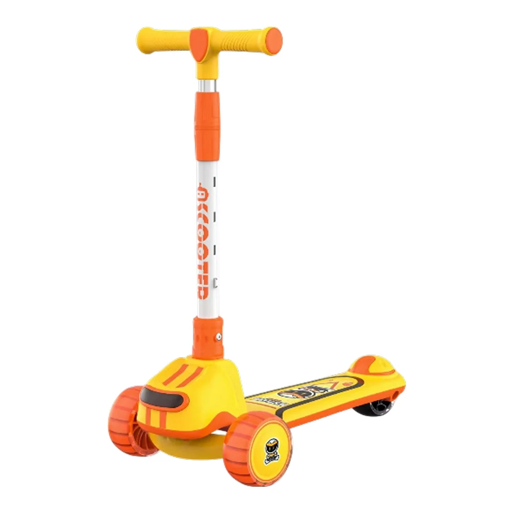 Trotinete cu 3 roți - Trotinetă pentru copii cu 3 roți luminoase, muzică și lumini, galben, RTM Scooter (68081)