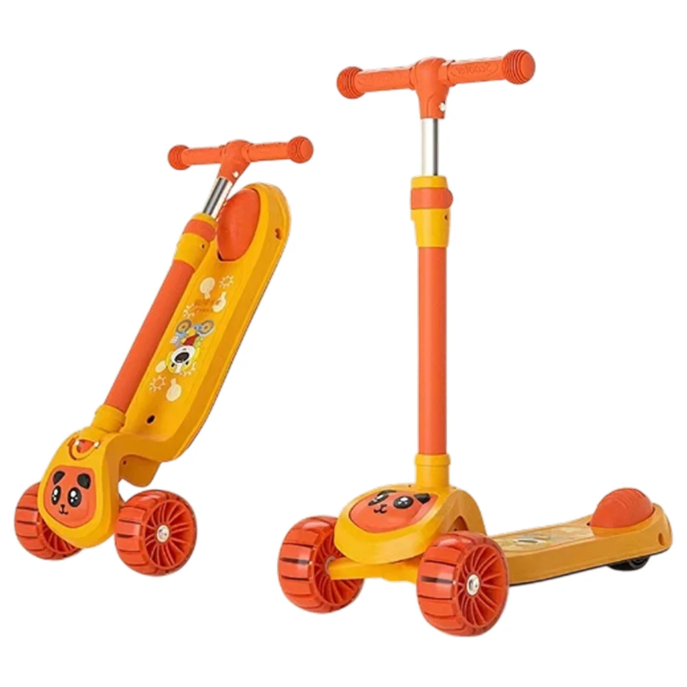Trotinete cu 3 roți - Trotinetă pentru copii cu 3 roți luminoase, muzică și lumini, portocaliu, RTM Scooter (42212)