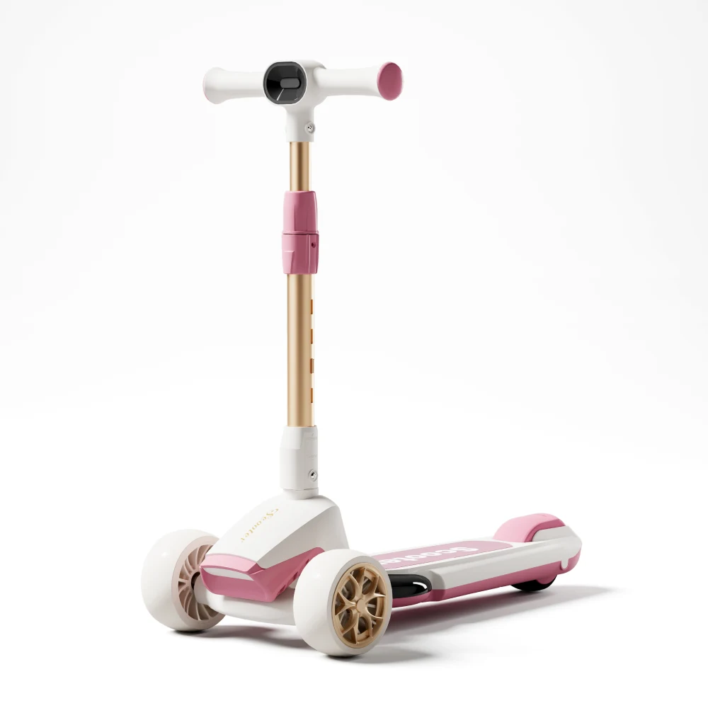 Trotinete cu 3 roți - Trotinetă pentru copii cu 3 roți luminoase, muzică și lumini, roz, RTM Scooter (78123)