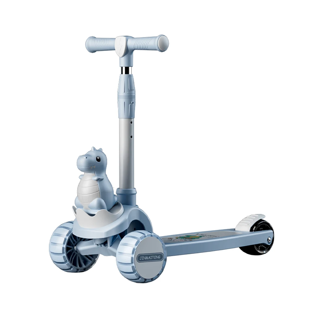 Trotinete pentru copii - Trotinetă pentru copii cu 3 roți luminoase, platformă cu lumini și muzică, albastru, RTM Scooter (89846)