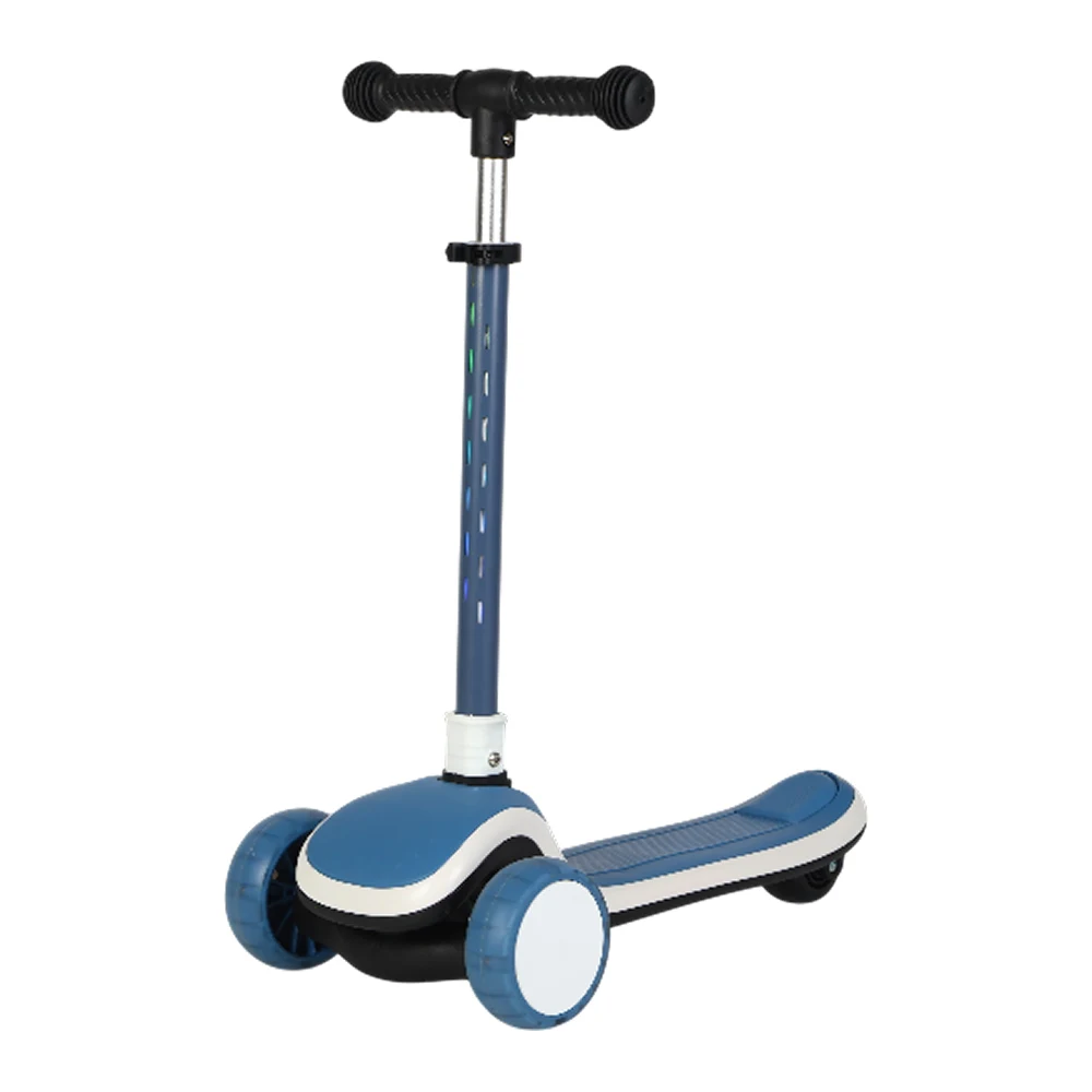 Trotinete cu 3 roți - Trotinetă pentru copii cu 3 roți luminoase, platformă cu muzică și lumini, ghidon cu lumini, albastru, RTM Scooter (41943)