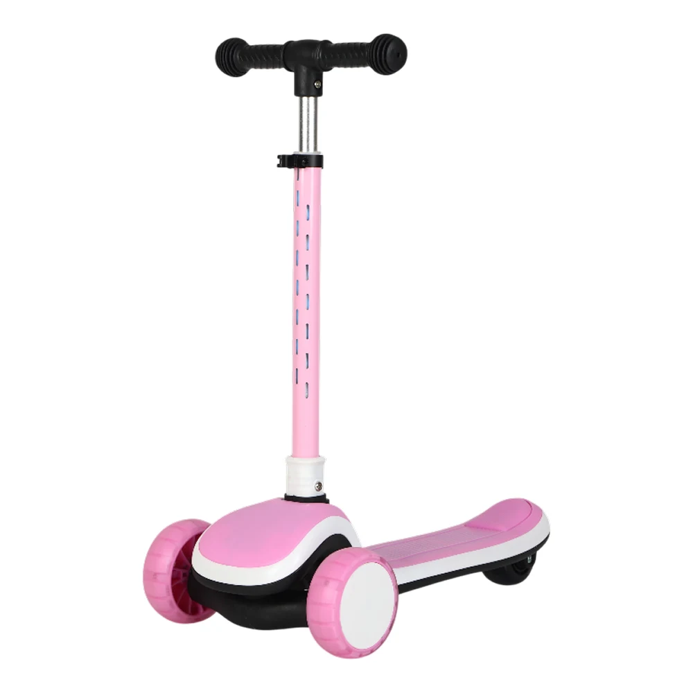 Trotinete cu 3 roți - Trotinetă pentru copii cu 3 roți luminoase, platformă cu muzică și lumini, ghidon cu lumini, roz, RTM Scooter (45118)