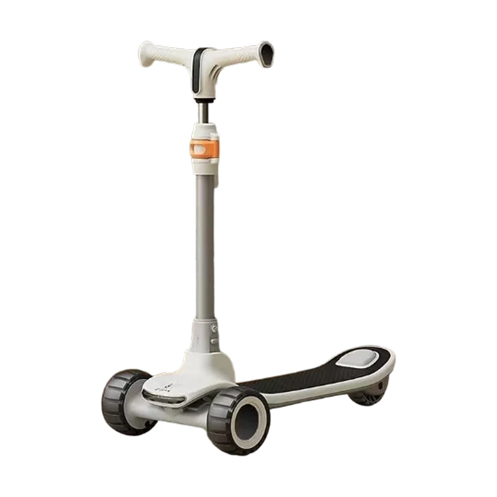 Trotinete cu 3 roți - Trotinetă pentru copii cu 3 roți luminoase, platformă cu muzică și lumini, iluminare spate, alb, RTM Scooter (73029)