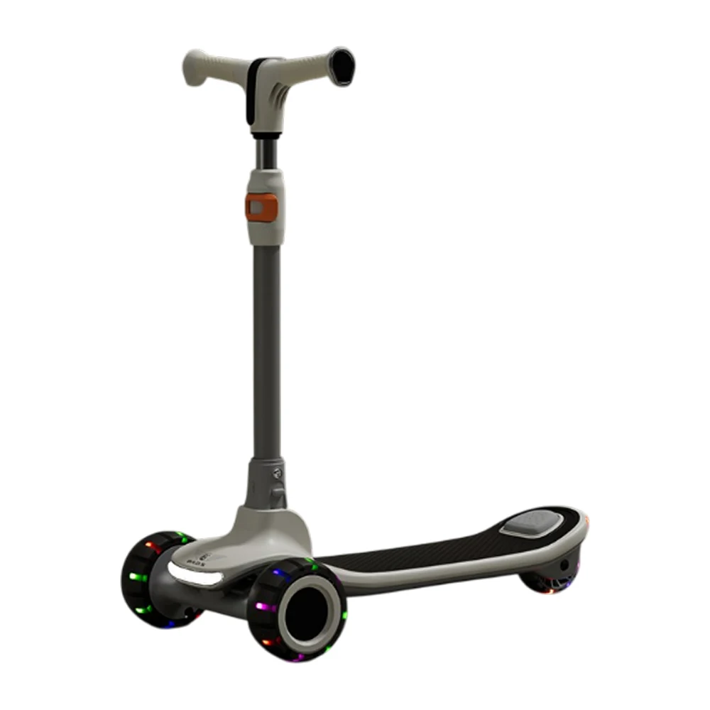 Trotinete cu 3 roți - Trotinetă pentru copii cu 3 roți luminoase, platformă cu muzică și lumini, iluminare spate, negru, RTM Scooter (73166)
