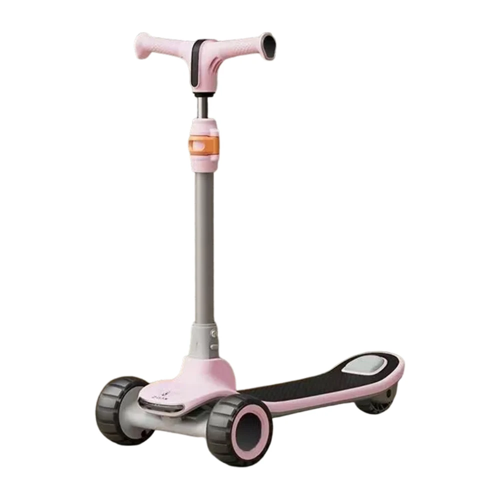 Trotinete cu 3 roți - Trotinetă pentru copii cu 3 roți luminoase, platformă cu muzică și lumini, iluminare spate, roz, RTM Scooter (76549)