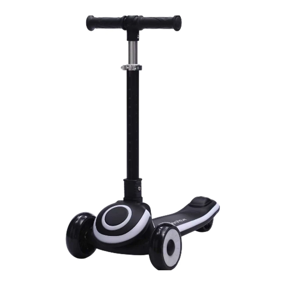 Trotinete pentru copii - Trotinetă pentru copii cu 3 roți luminoase, platformă și ghidon cu lumini, negru, RTM Scooter (46344)