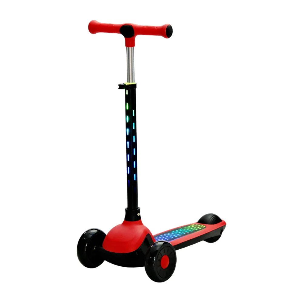 Trotinete pentru copii - Trotinetă pentru copii cu 3 roți luminoase, platformă și ghidon cu lumini, roșu, RTM Scooter (46894)