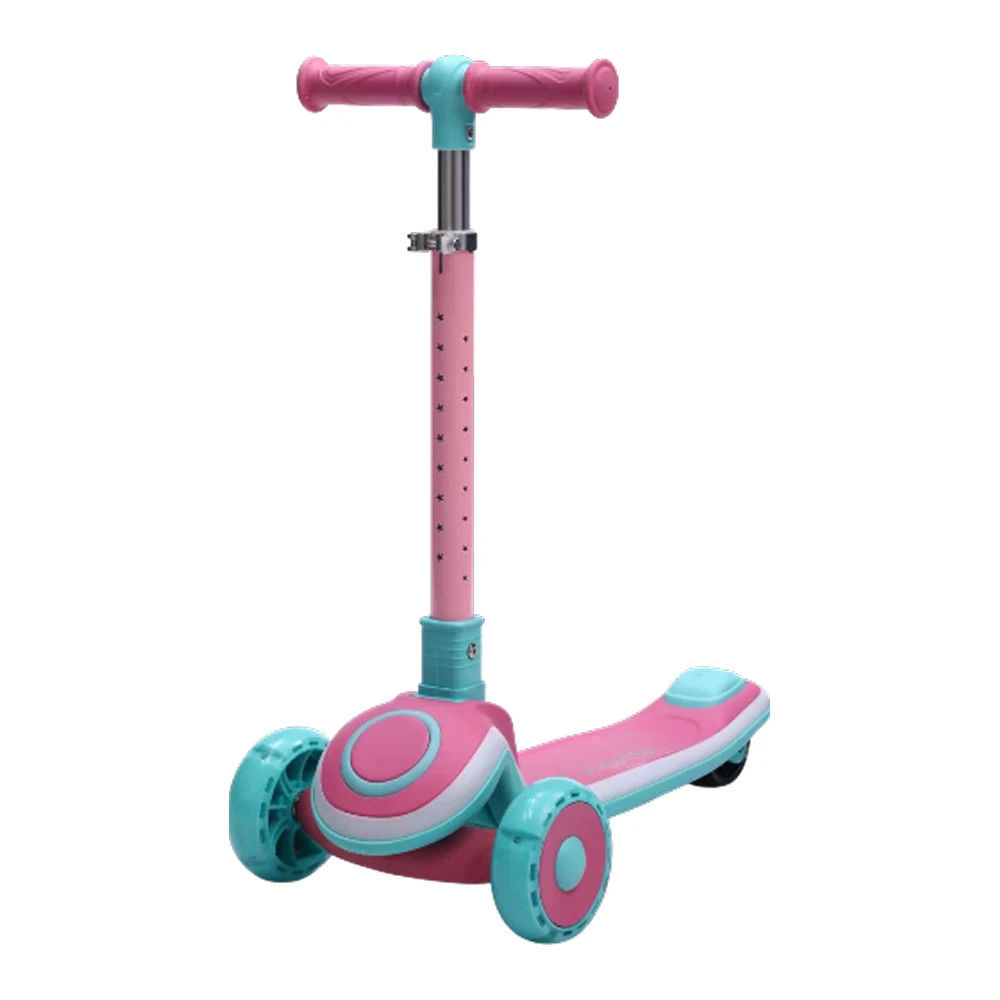 Trotinete pentru copii - Trotinetă pentru copii cu 3 roți luminoase, platformă și ghidon cu lumini, roz, RTM Scooter (42780)