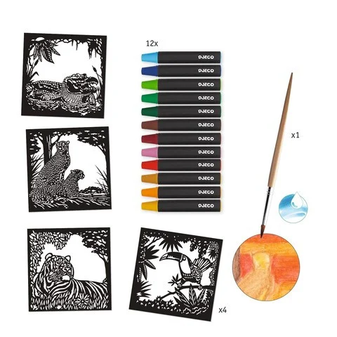 Atelier creativ cu creioane acuarela Lumina din fundal, Djeco [2]