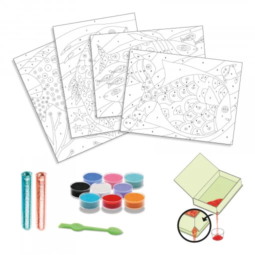 Atelier creativ cu nisip colorat Pesti stralucitori, Djeco [4]