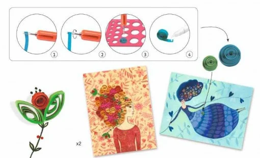 Atelier creativ de pictura Rochii cu flori, Djeco [2]
