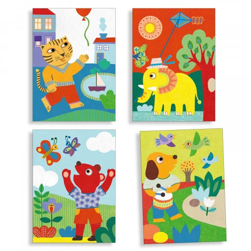 Joc creativ cu nisip colorat Animale jucause, Djeco [2]