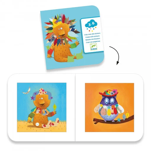 Joc creativ cu stickere Creeaza animale, Djeco [4]