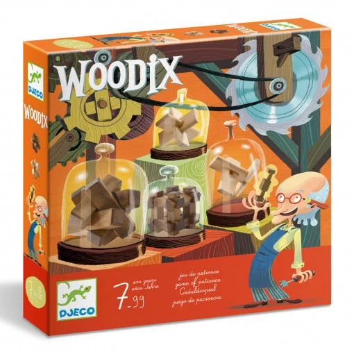 Joc logic Woodix 6 jocuri din lemn, Djeco [4]