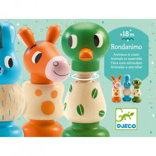 Jucarie motorica Animale cu surub Rondanimo Djeco [5]