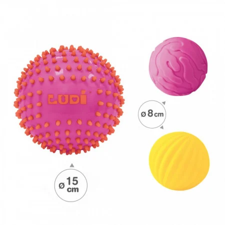 LUDI Set 3 mingii senzoriale, ROZ [2]
