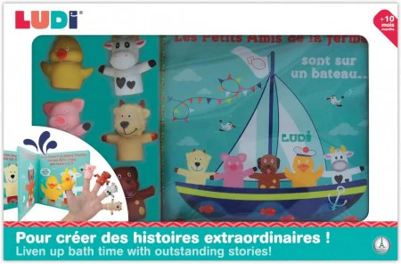 LUDI Set de baie carte si marionete pentru degete [5]