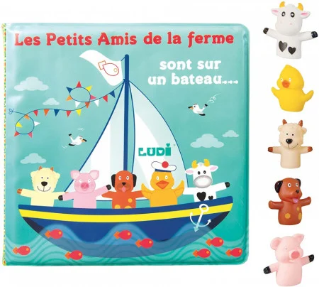 LUDI Set de baie carte si marionete pentru degete [3]