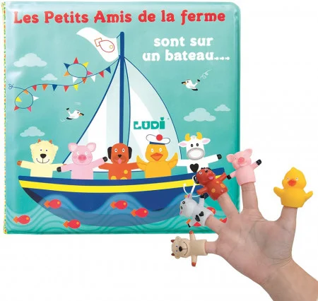 LUDI Set de baie carte si marionete pentru degete [4]