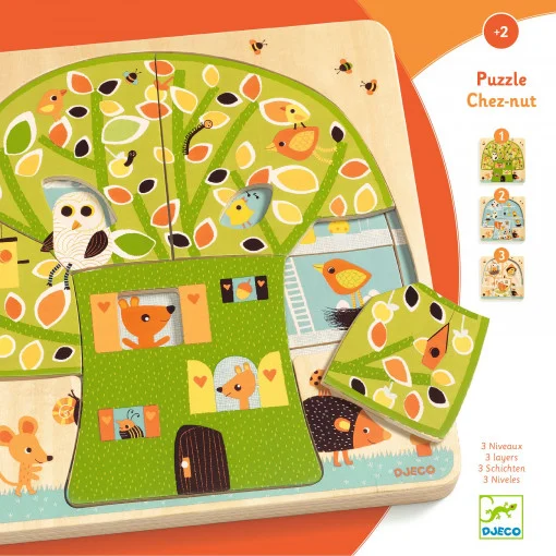 Puzzle din lemn Copacul, Djeco [5]