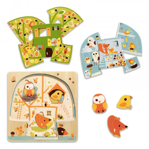 Puzzle din lemn Copacul, Djeco [1]
