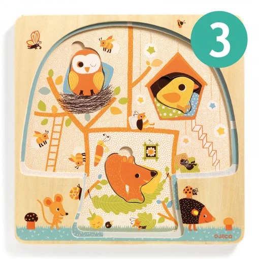 Puzzle din lemn Copacul, Djeco [4]