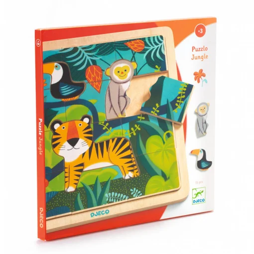 Puzzle din lemn Jungla, Djeco [4]
