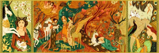 Puzzle galerie Gradina cu unicorni, Djeco [1]