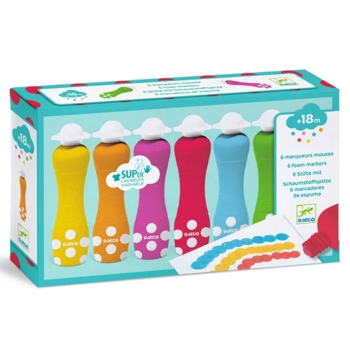 Set 6 markere rotunde pentru bebe, Djeco [2]