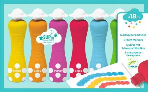 Set 6 markere rotunde pentru bebe, Djeco [1]