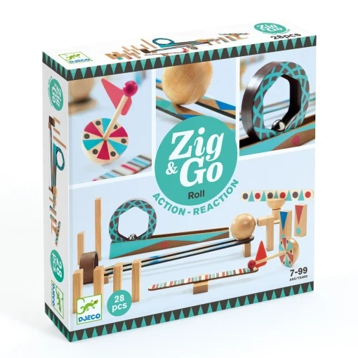 Set de constructie trasee Zig & Go Roll 28 piese, Djeco [5]