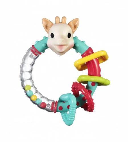 Zornaitoare multi-texturata Girafa Sophie, multicolora [4]